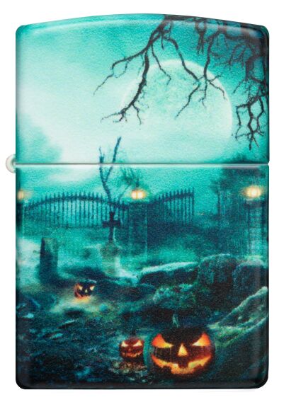 540 White Matte Horror Goth Design - ZIPPO