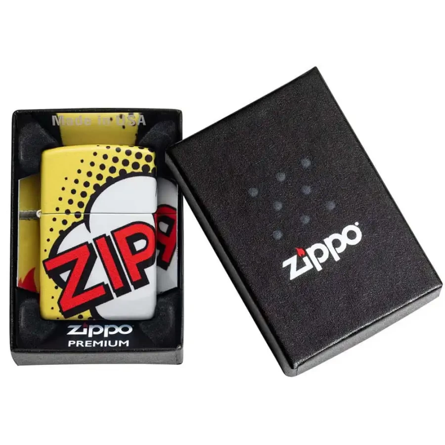 Zippo Classic Çakmak, 540 White Matte Pop Art Design - 9
