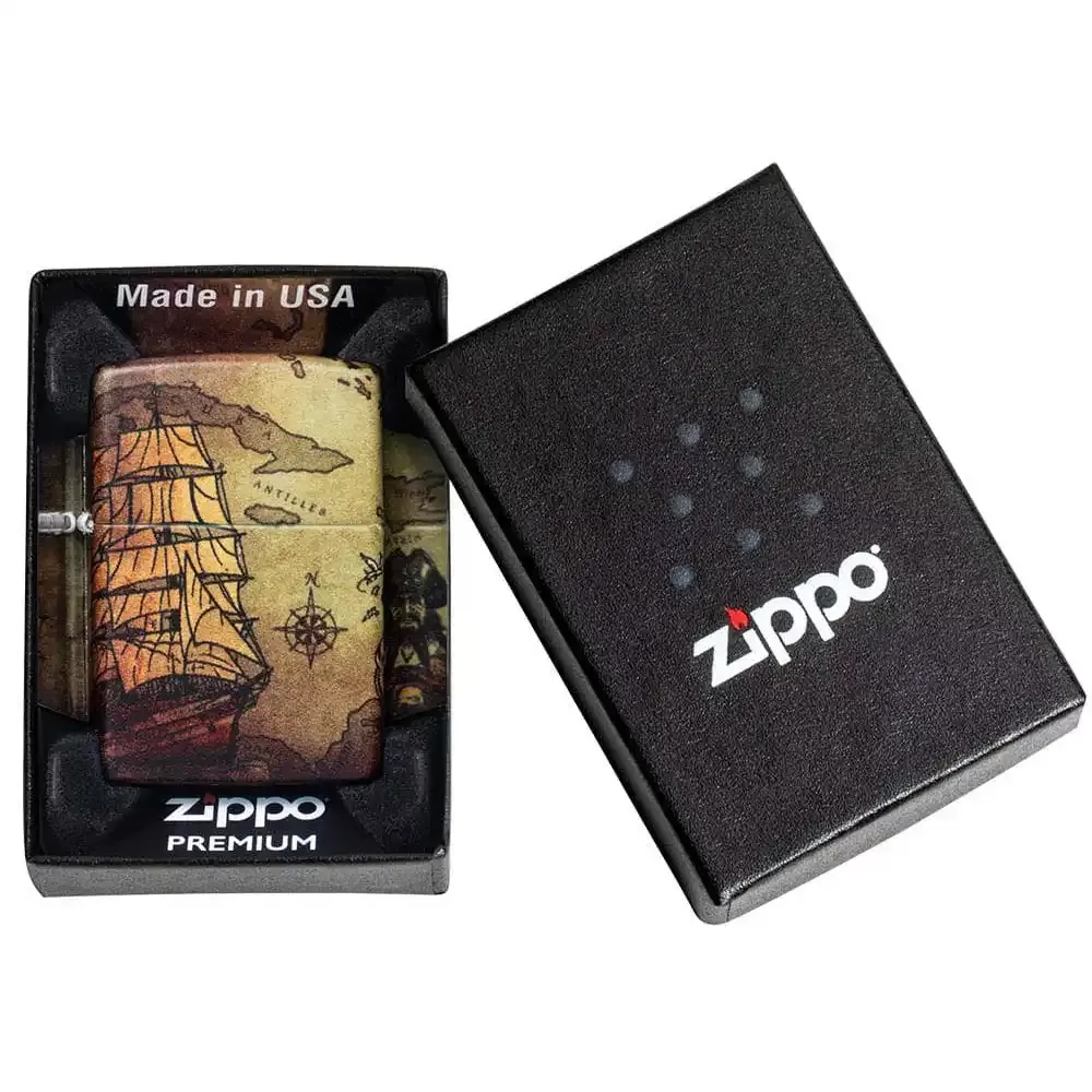 Zippo Classic Çakmak, 540 White Matte Pirate Ship Design - 9