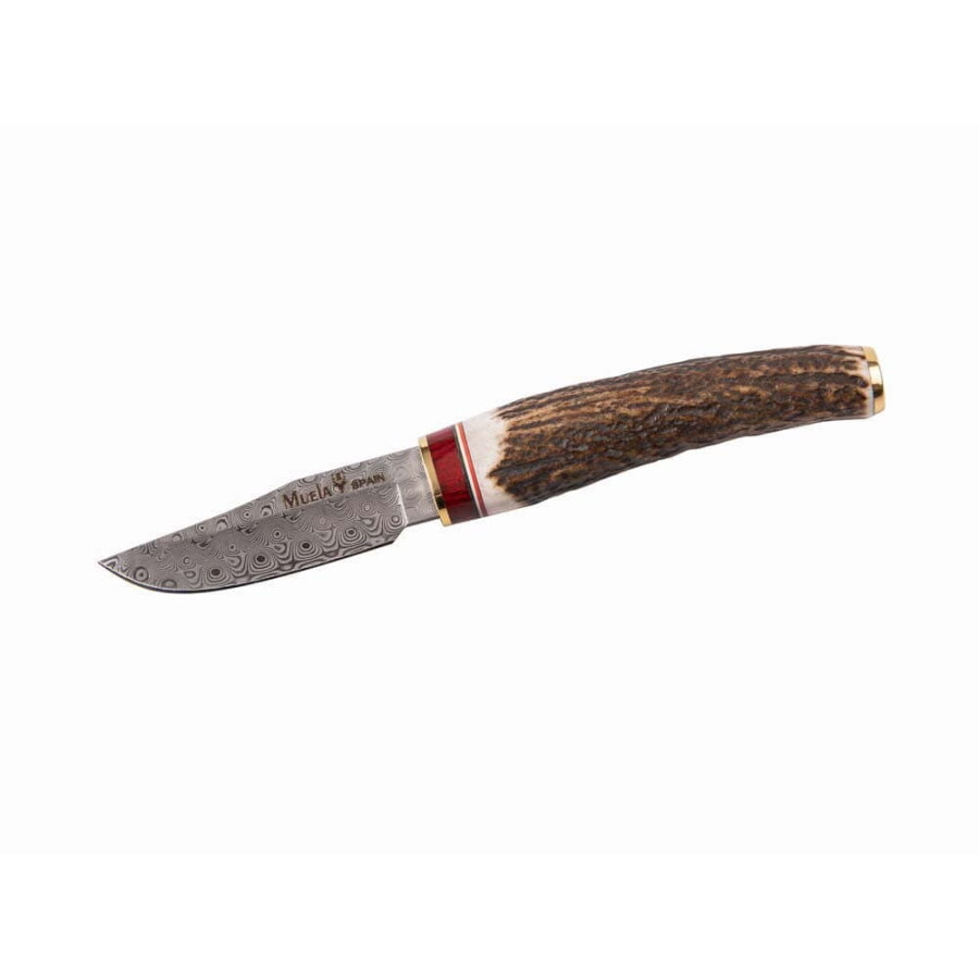 Muela Bowie 7,5cm Damascus Bıçak, Geyik Boynuzu Sap - MUELA