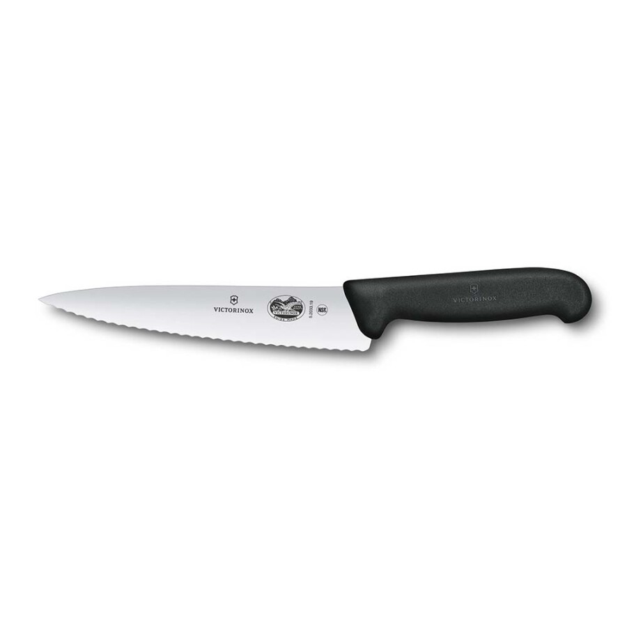 Victorinox 5.2033.19B 19cm Siyah Tırtıklı Dilimleme Bıçağı, Blisterli Paket - VICTORINOX MUTFAK