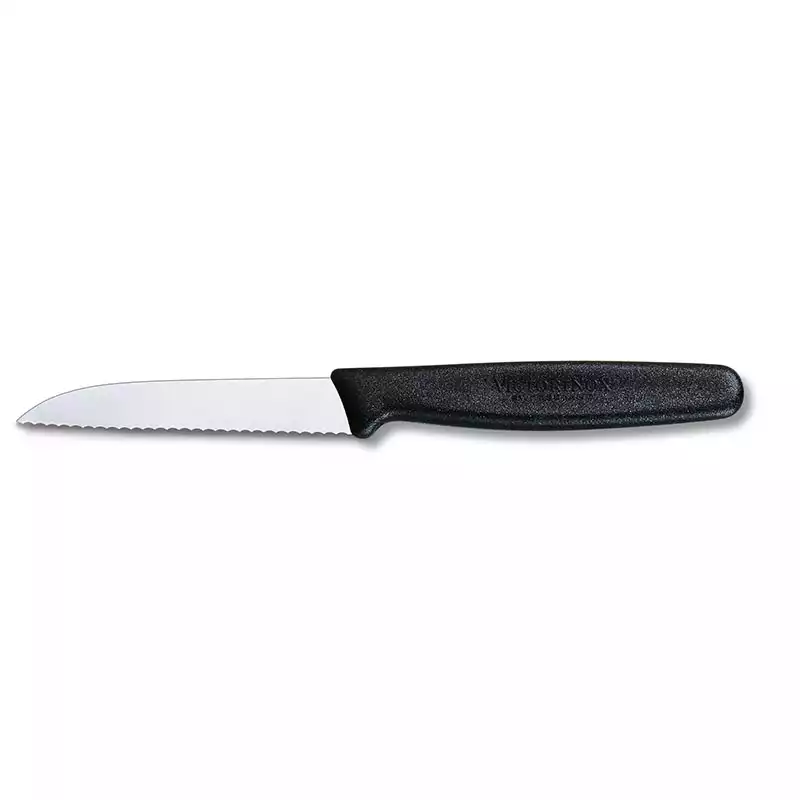 Victorinox 5.0433 8cm Siyah Tırtıklı Soyma Bıçağı - 1