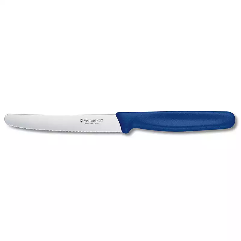 Victorinox 5.0832 11cm Mavi Tırtıklı Domates ve Sofra Bıçağı - 1