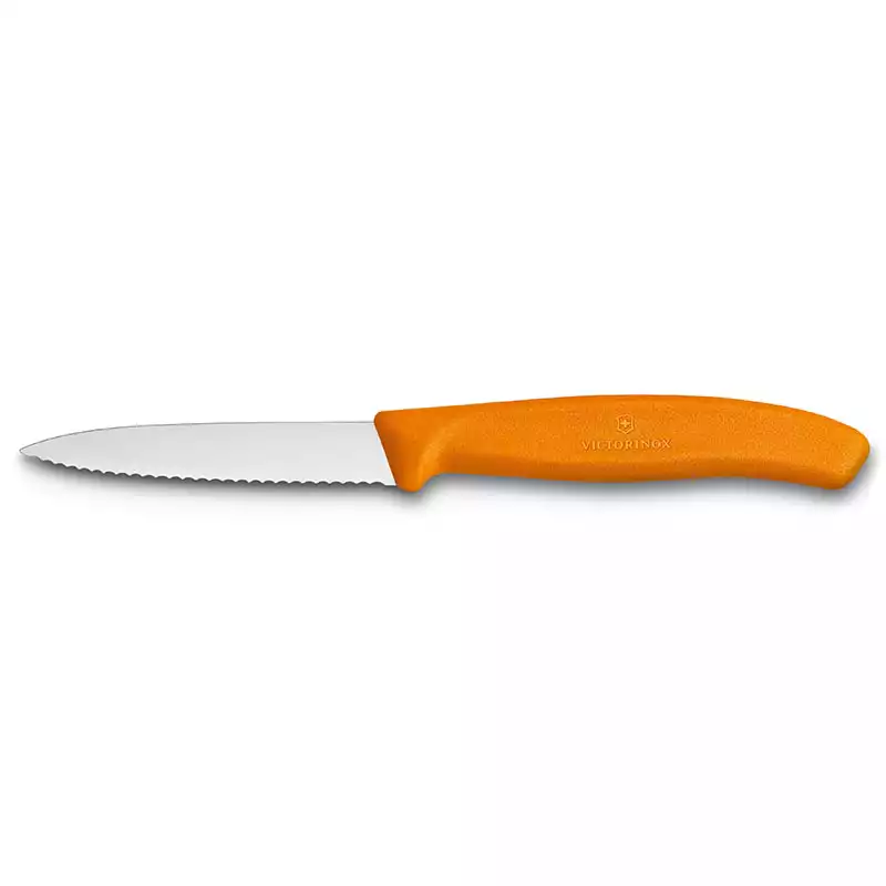 Victorinox 6.7636.L119 8cm Turuncu Tırtıklı Soyma Bıçağı - 1