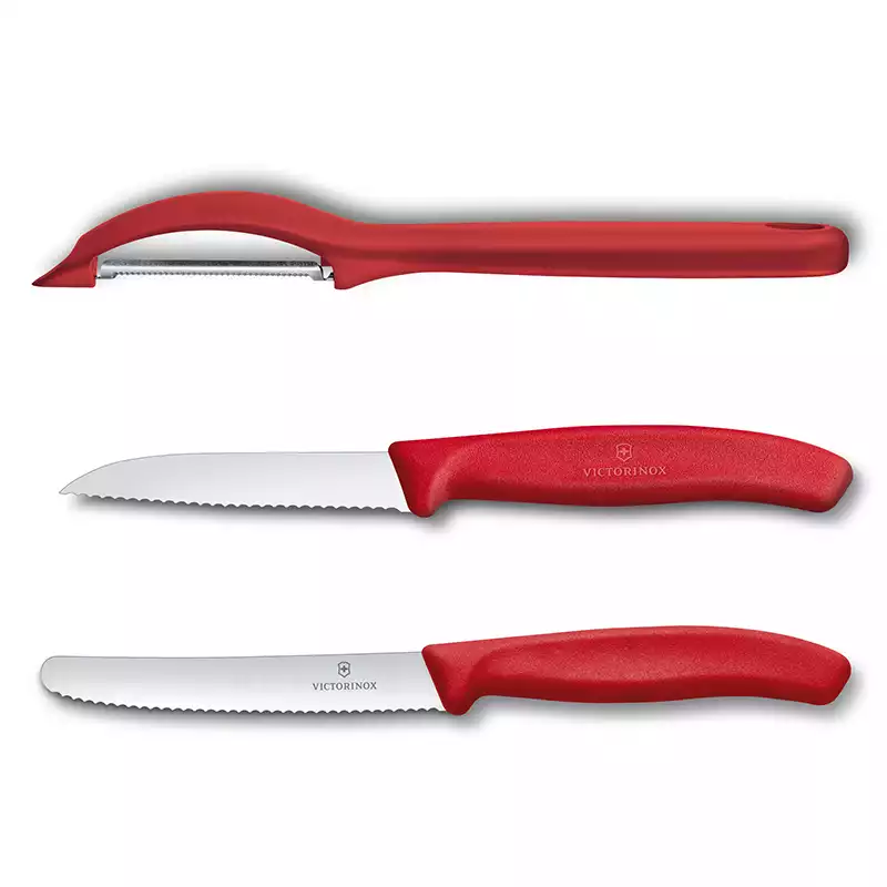Victorinox Soyacak, Soyma ve Domates Bıçağı Seti, Kırmızı - 1
