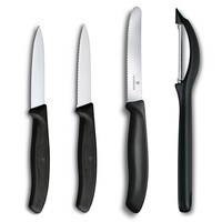 Victorinox 4lü Soyacak ve Soyma Bıçağı Seti, Siyah - 1