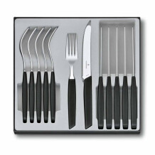 ​Victorinox 6.9093.11W.12 Swiss Modern Siyah Masa Seti, 12 Parça - Victorinox