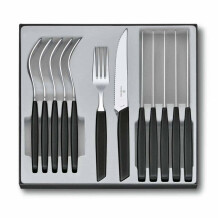 ​Victorinox 6.9093.12W.12 Swiss Modern Siyah Masa Seti, 12 Parça - Victorinox